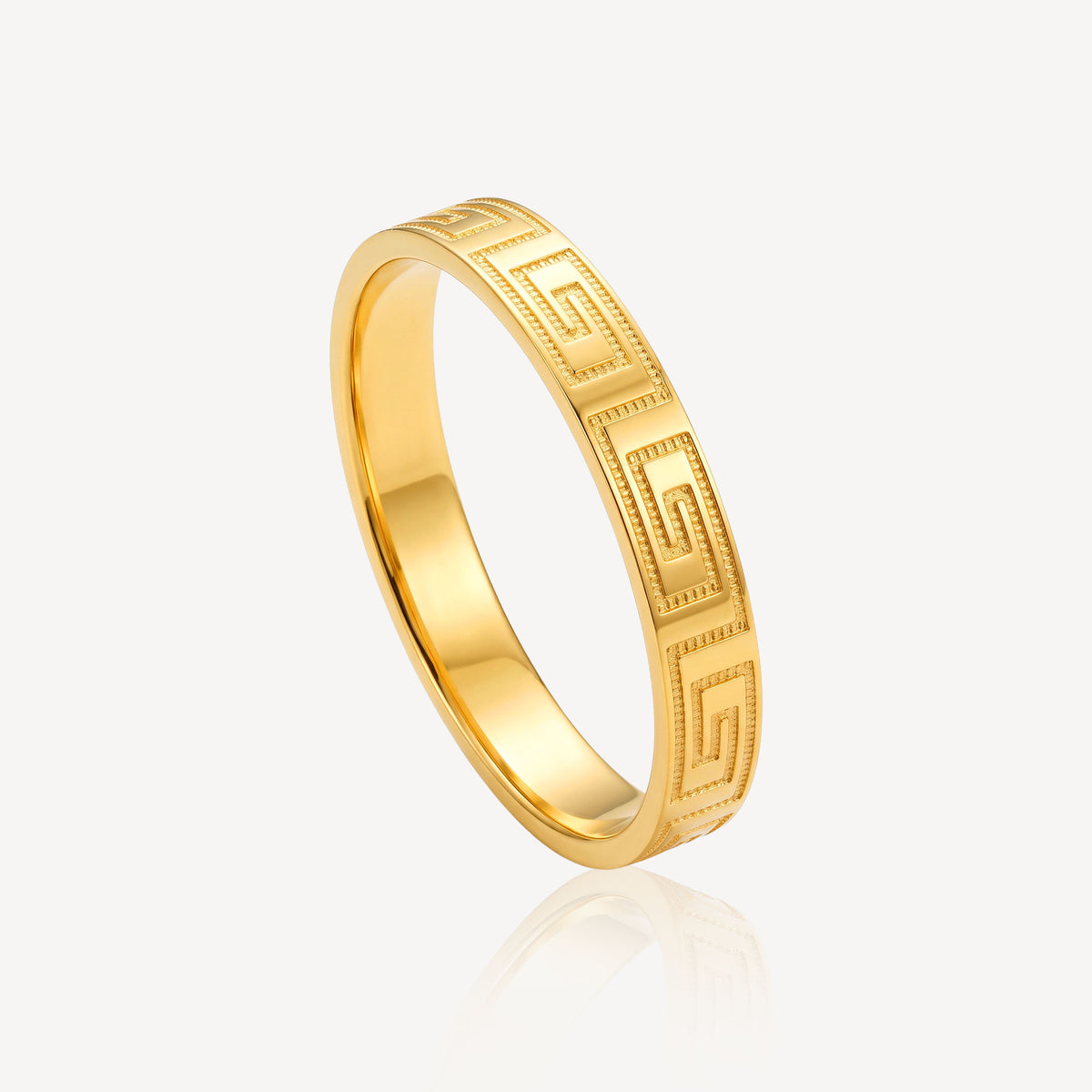 916 Gold Full Maze Ring