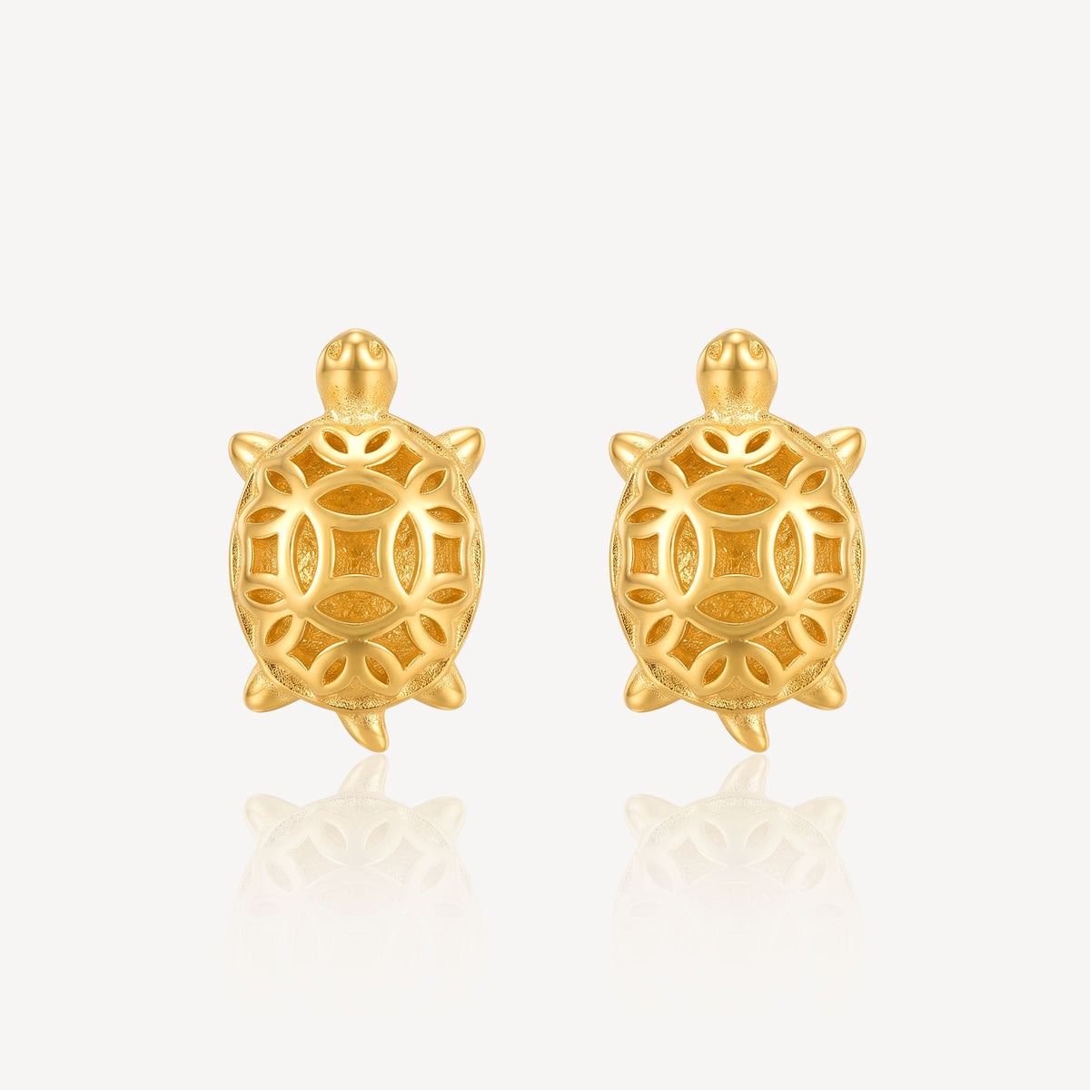 916 Gold Golden Turtle Earring
