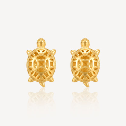 916 Gold Golden Turtle Earring