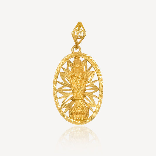 916 Gold Guan Yin Pendant