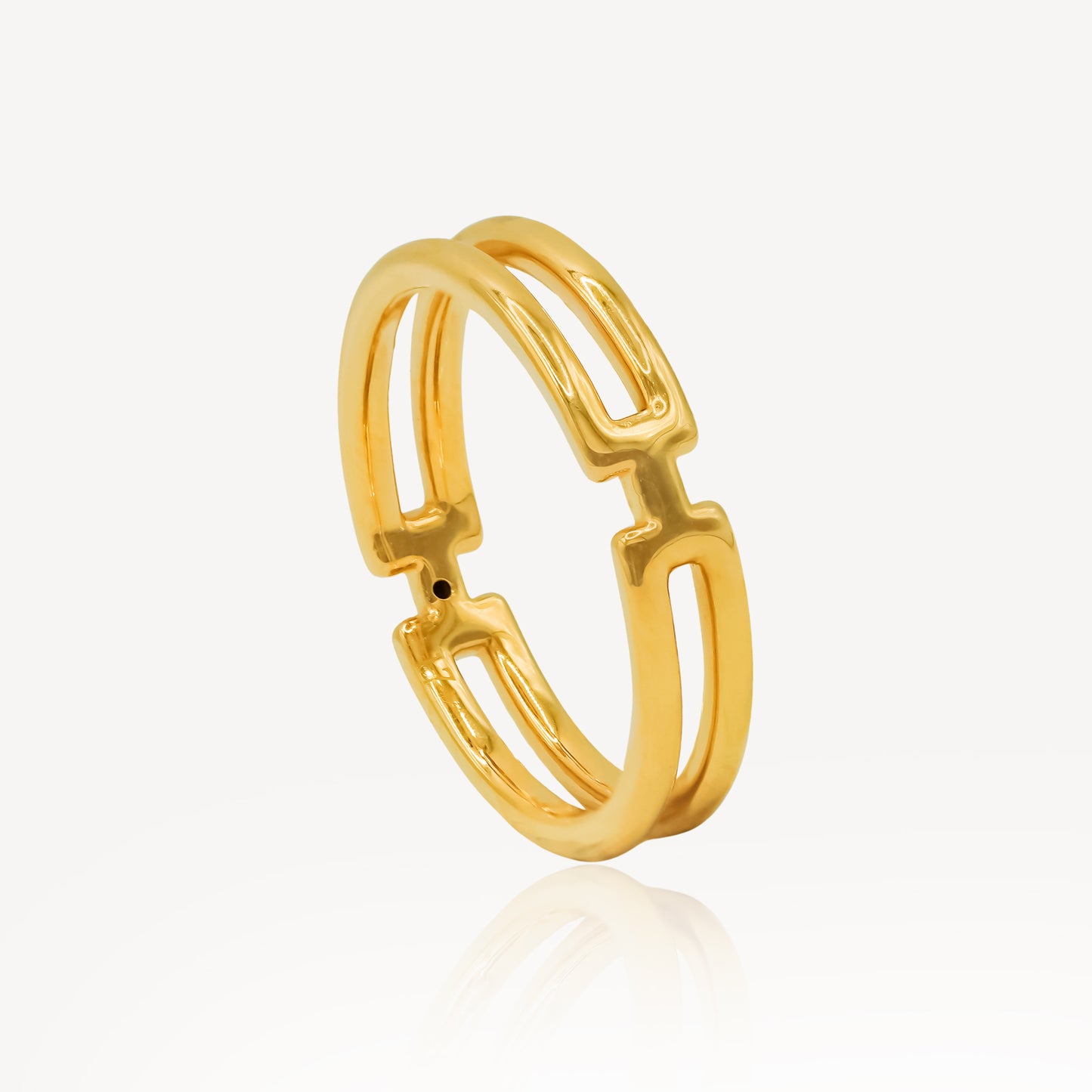 999 Gold H Letter Ring