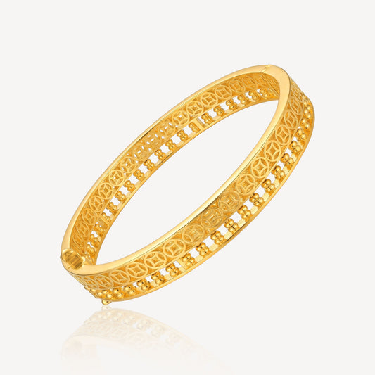 916 Gold Half Coin & Abacus Bangle