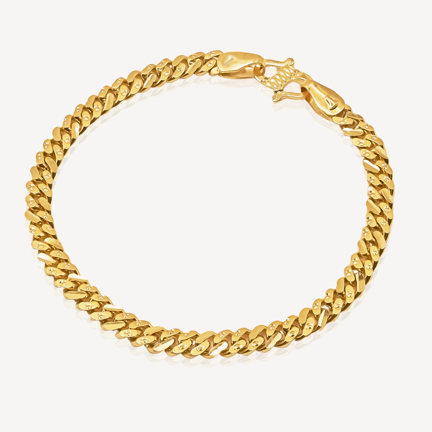 916 Gold Thin Cuban Bracelet