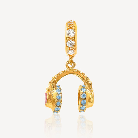 916 Gold Headphone Charm