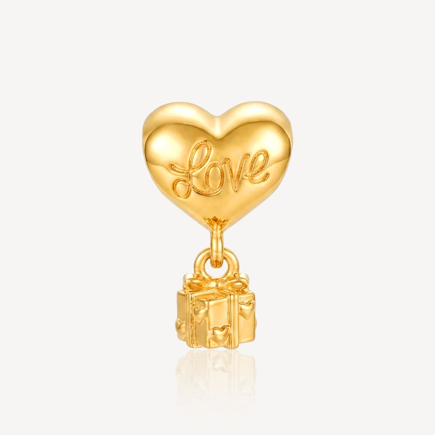 916 Gold Heart Balloon Charm (FREE SHINY STRING)