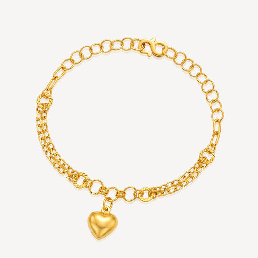 916 Gold Heart Kids Bracelet