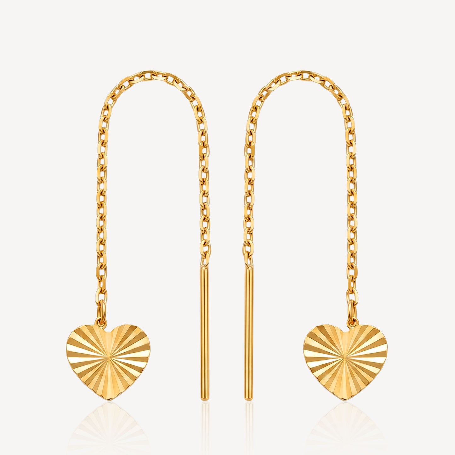 916 Gold Heart String Earring