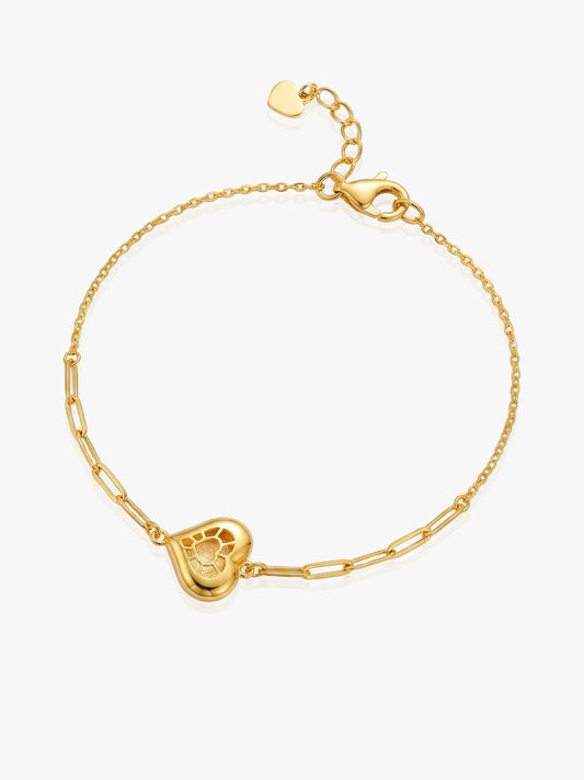 916 Gold Heart to Love Bracelet