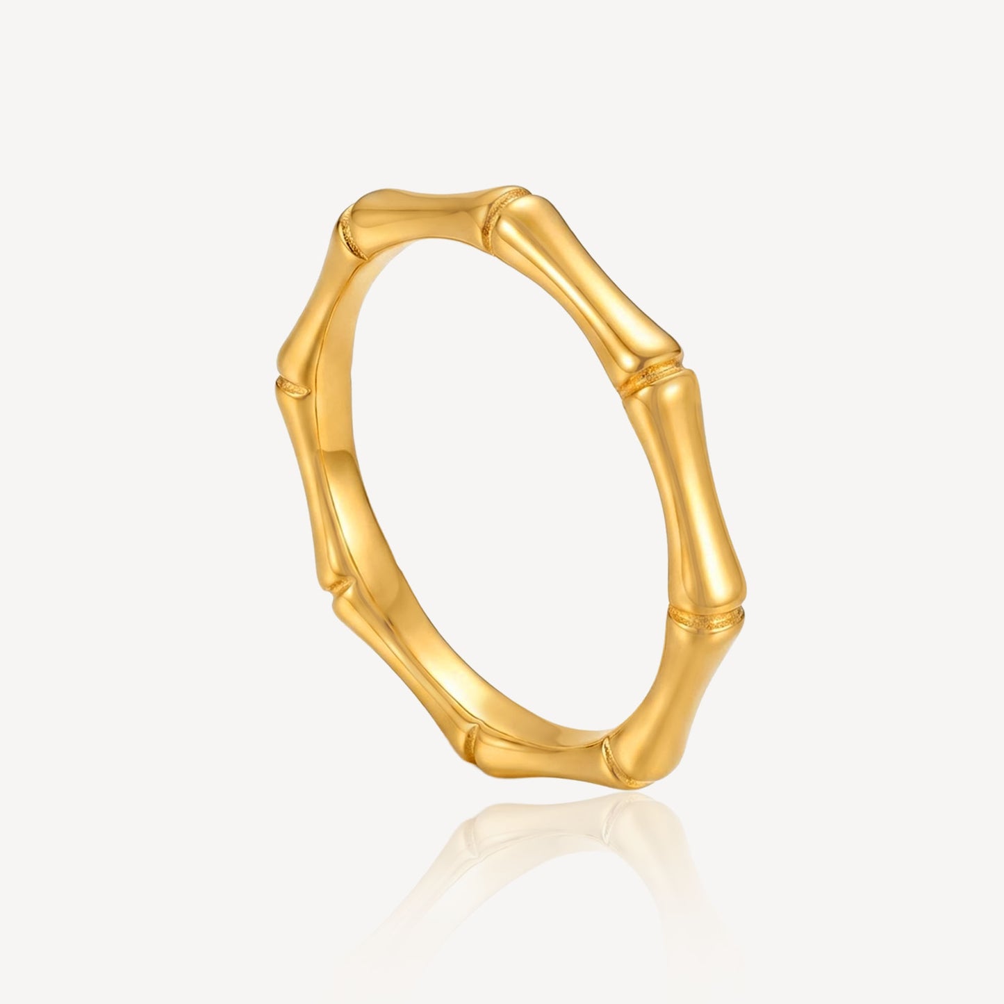 916 Gold Hollow Bamboo Ring