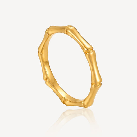 916 Gold Hollow Bamboo Ring