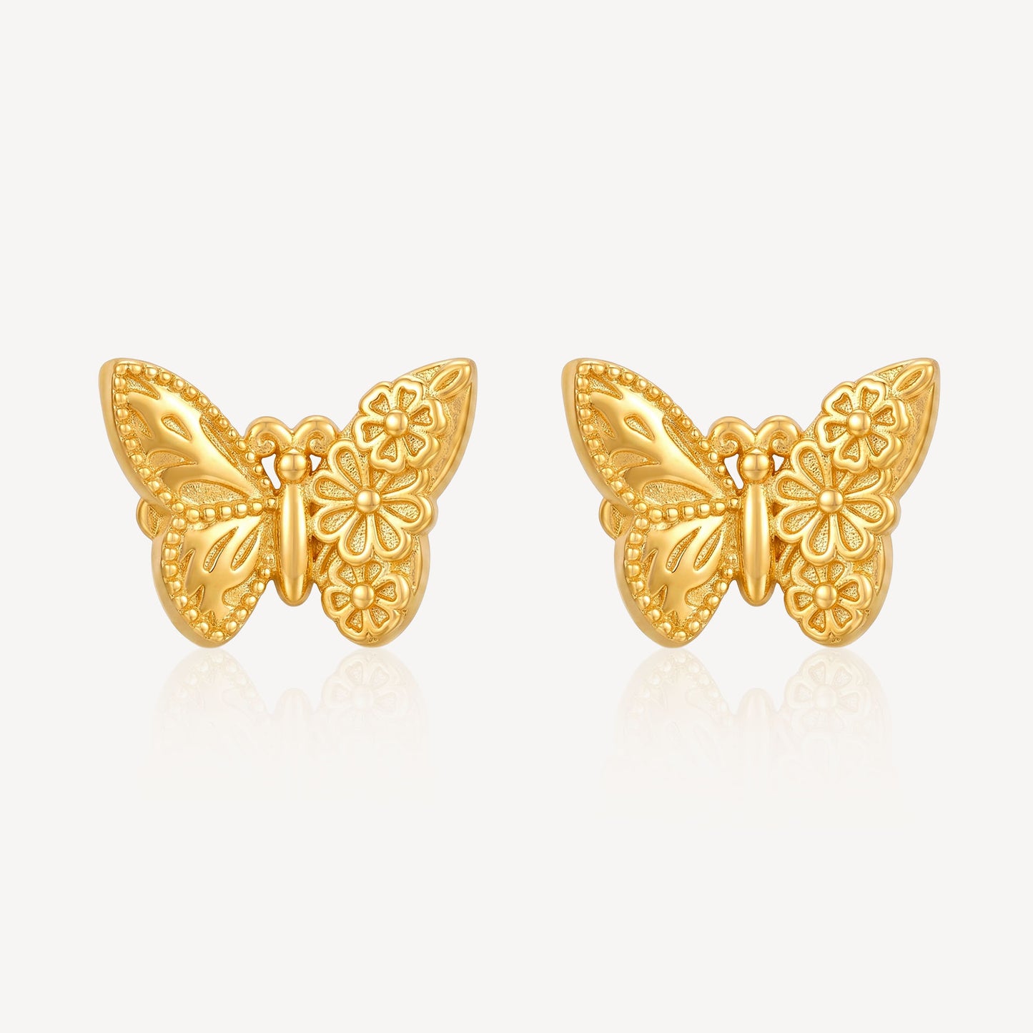 916 Gold Hollow Butterfly Earring