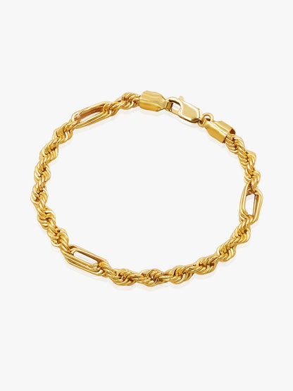 916 Gold Hollow Clips Bracelet (4mm series)