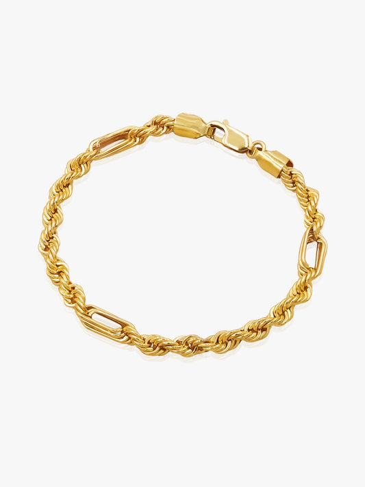 916 Gold Hollow Clips Bracelet (4mm series)