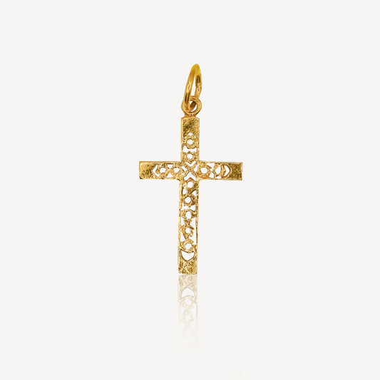 916 Gold Hollow Cross Pendant