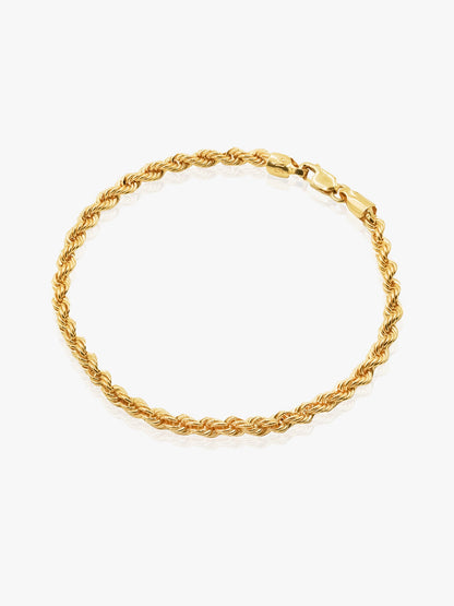 916 Gold Hollow Rope Bracelet (2mm)