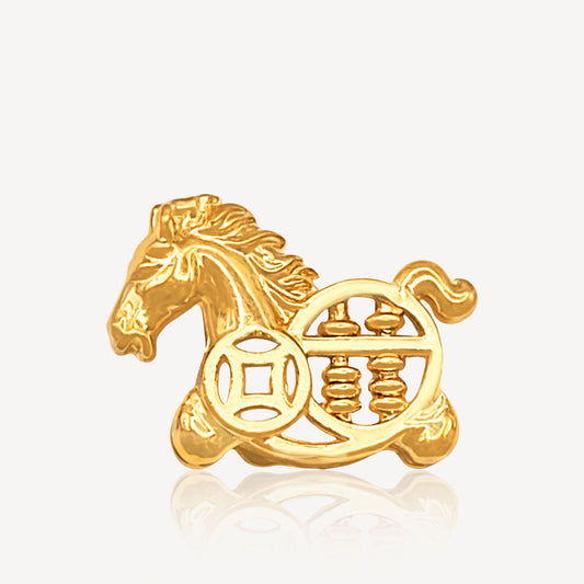 916 Gold Horse Abacus Charm