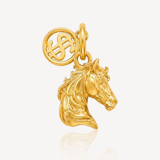 916 Gold Horse Coin Pendant