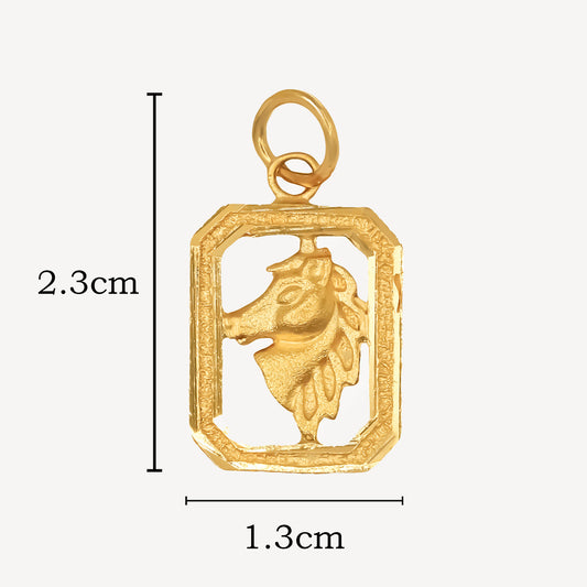 916 Gold Horse Frame Pendant
