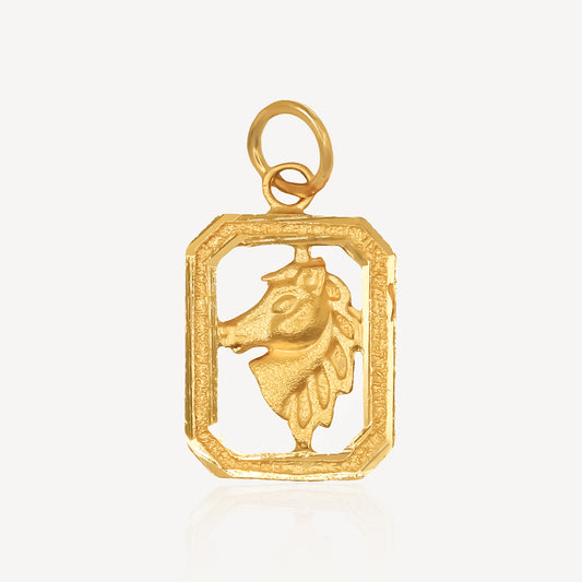 916 Gold Horse Frame Pendant