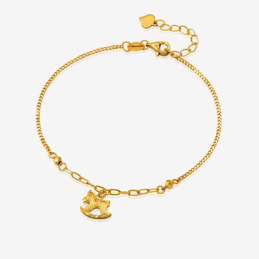 999 Gold Rocking Horse  Bracelet