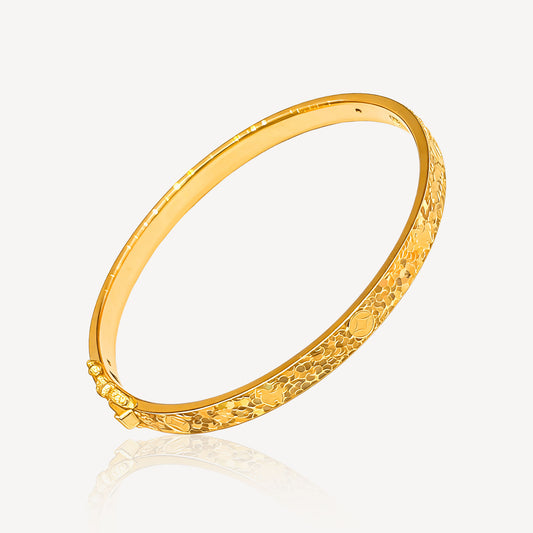 916 Gold Horse with Coin Bangle - Top Gold Shop Gold Jewellery in singapore