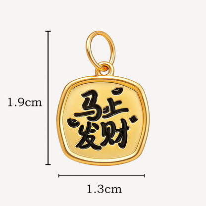 916 Gold Horse with Word Pendant