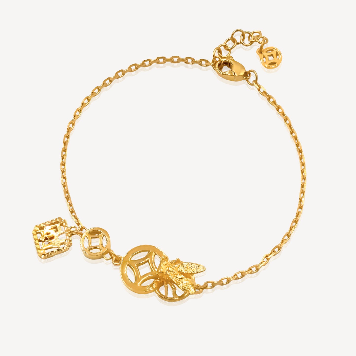 916 Gold HouseFly Coin Bracelet