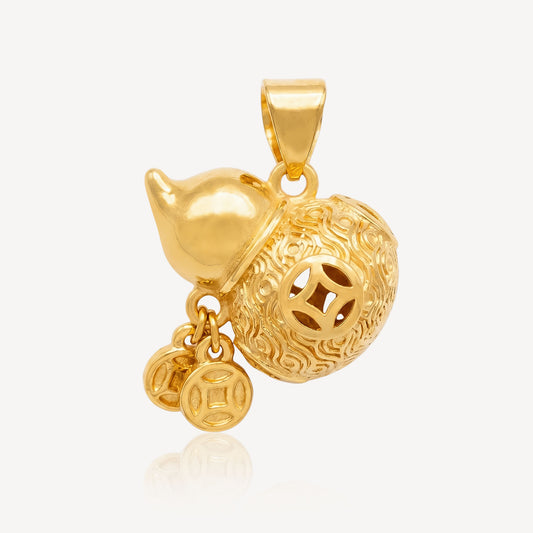916 Gold Hulu with Double Coin Pendant