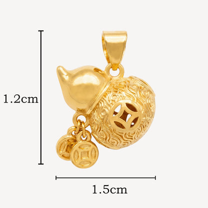 916 Gold Hulu with Double Coin Pendant