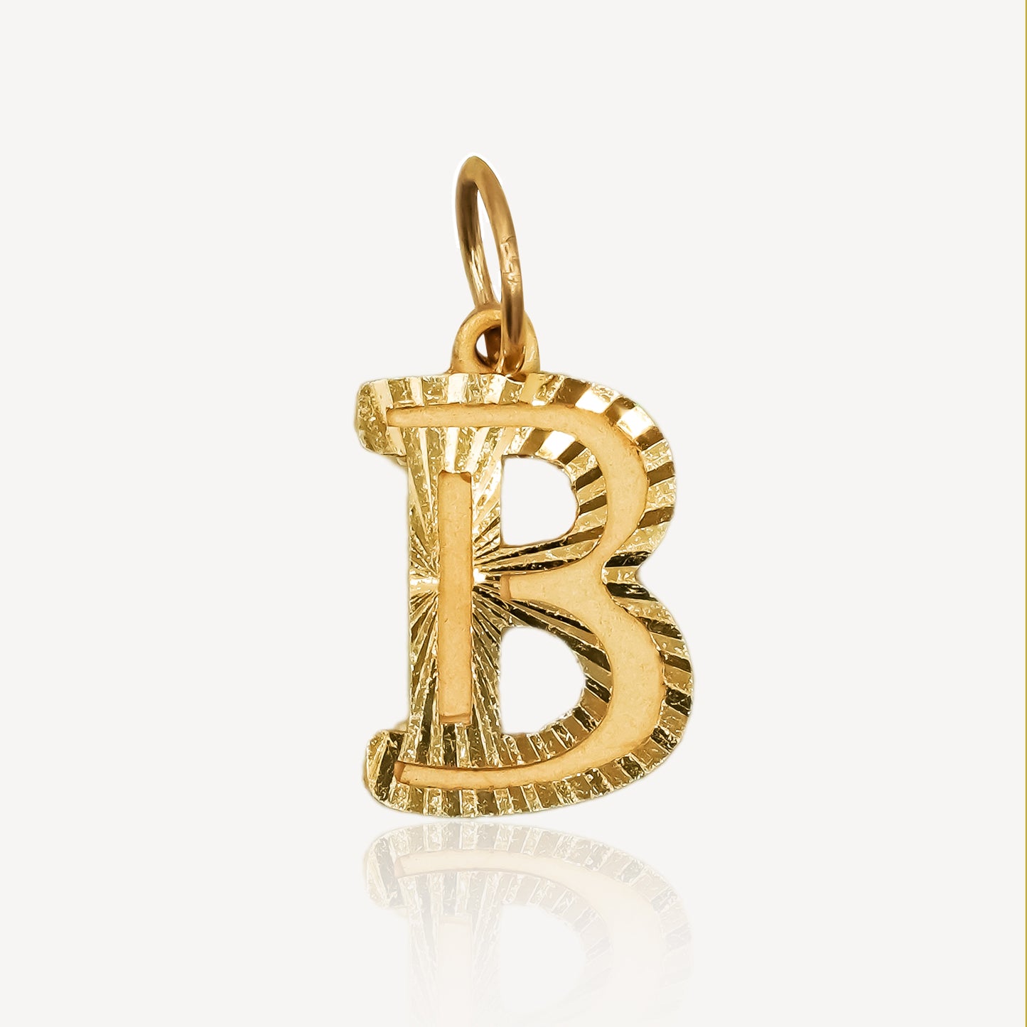 916 Gold Initial B Pendant