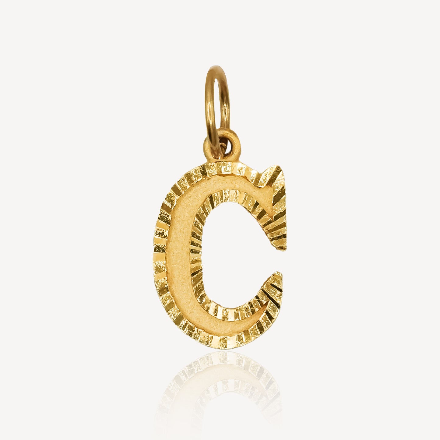 916 Gold Initial C Pendant