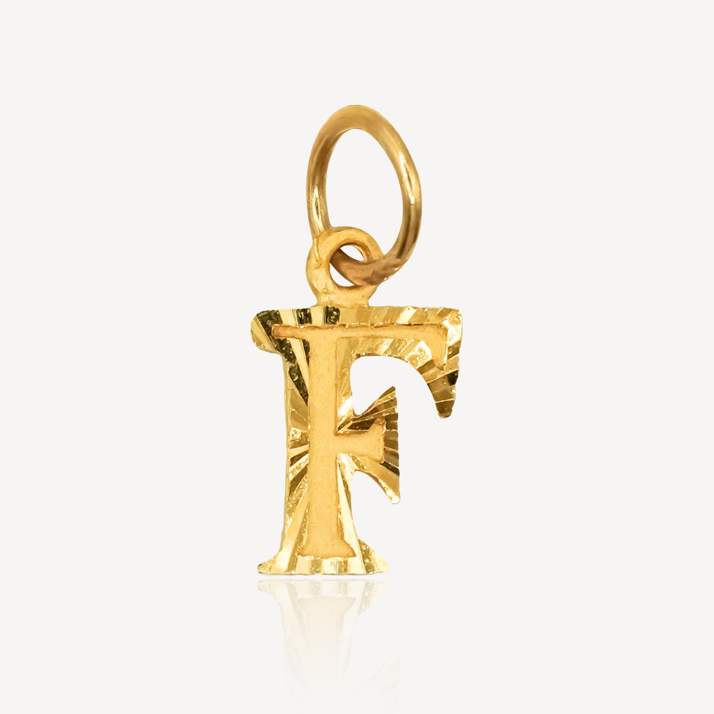 916 Gold Initial F Pendant