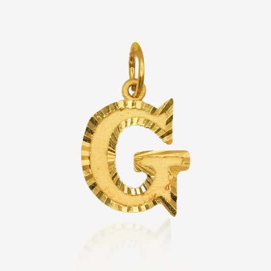 916 Gold Initial Letter G Pendant