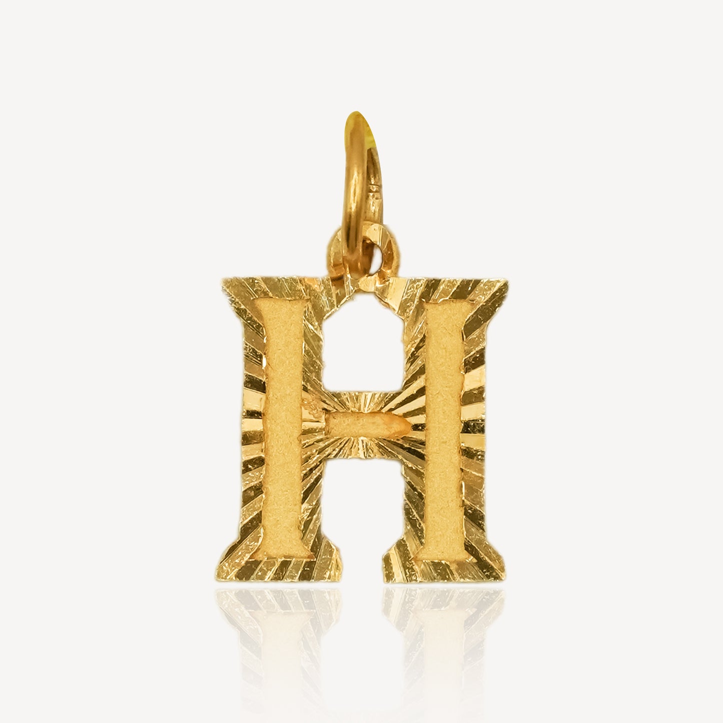 916 Gold Initial Letter H Pendant