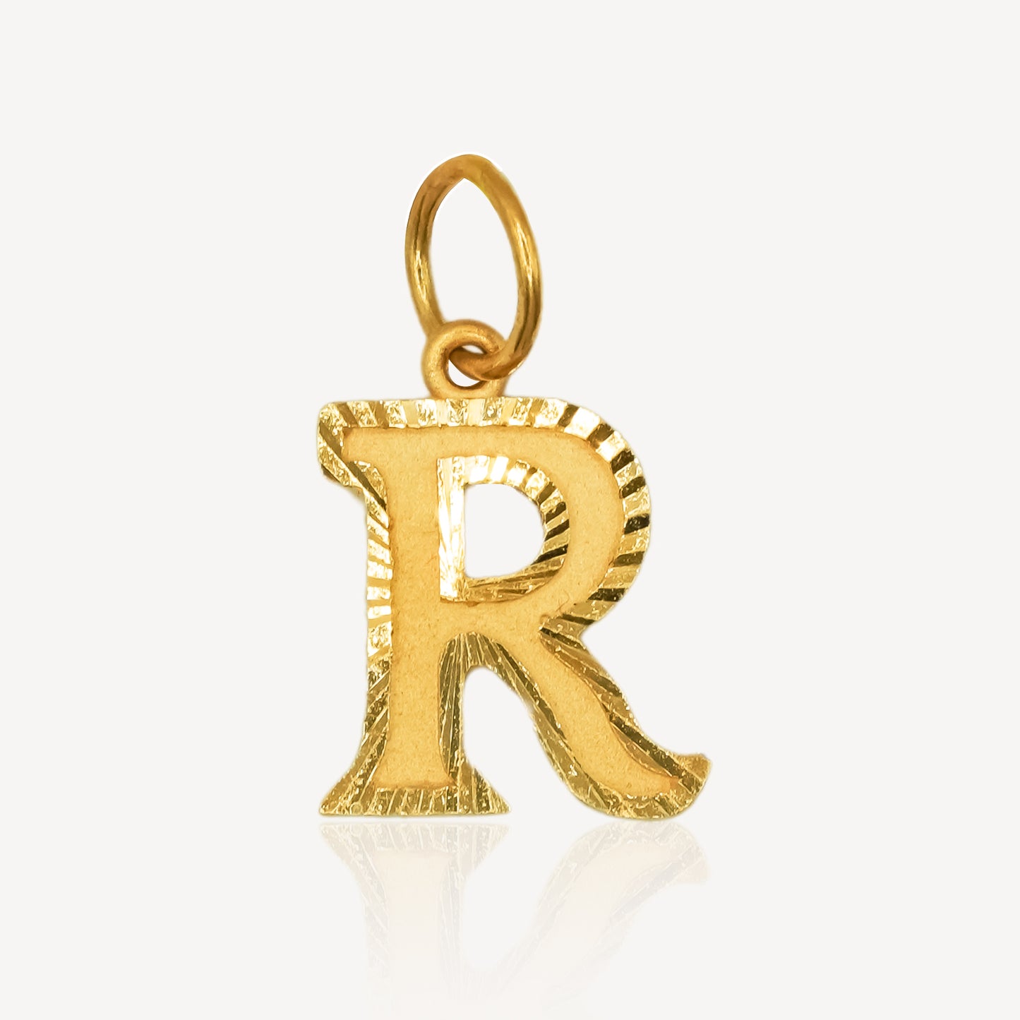 916 Gold Initial Letter R Pendant