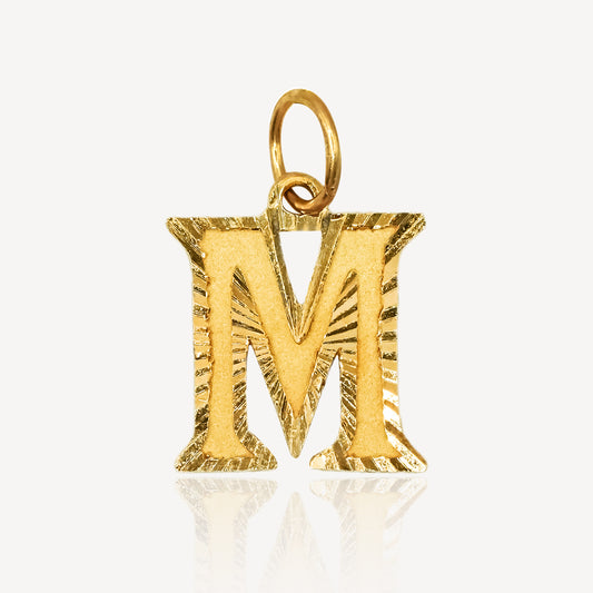 916 Gold Initial M Pendant