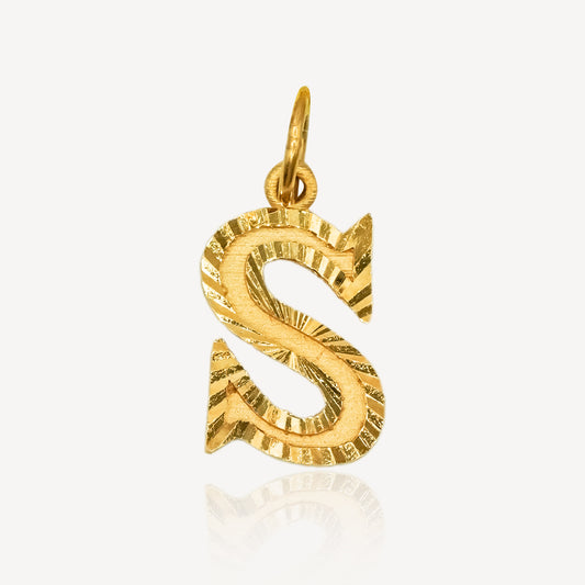 916 Gold Initial S Pendant