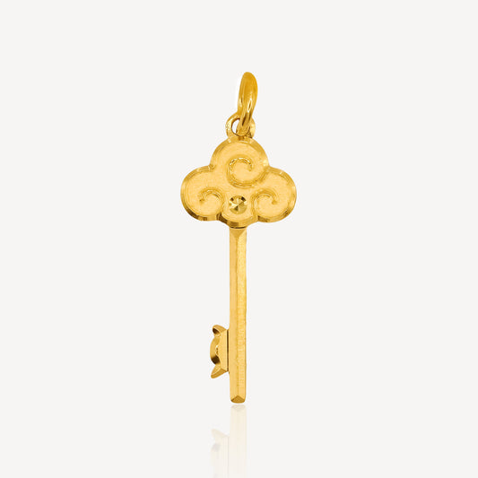 999 Gold Key Cloud Pendant