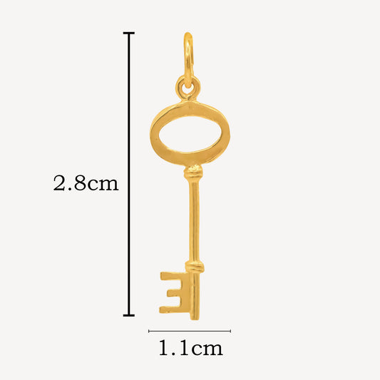 916 Gold Key Pendant - Top Gold Shop Gold Jewellery in singapore