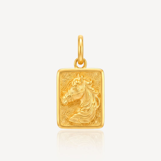 916 Gold Knight Horse Pendant (Small) - Top Gold Shop Gold Jewellery in singapore