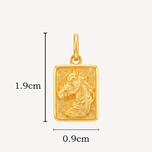 916 Gold Knight Horse Pendant (Small)