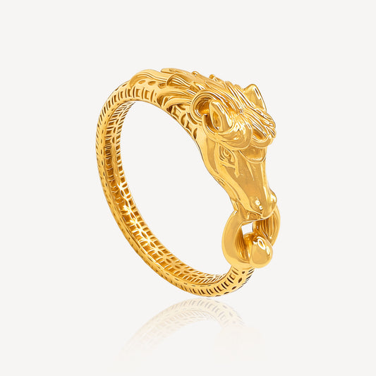 916 Gold Knight Horse Ring - Top Gold Shop Gold Jewellery in singapore