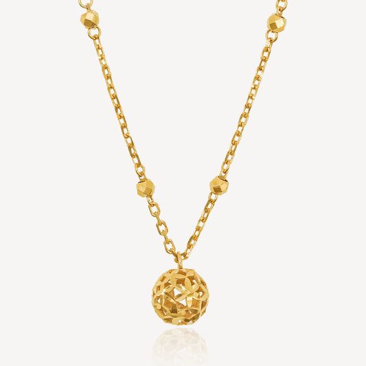 916 Gold Shinny Ball Necklace