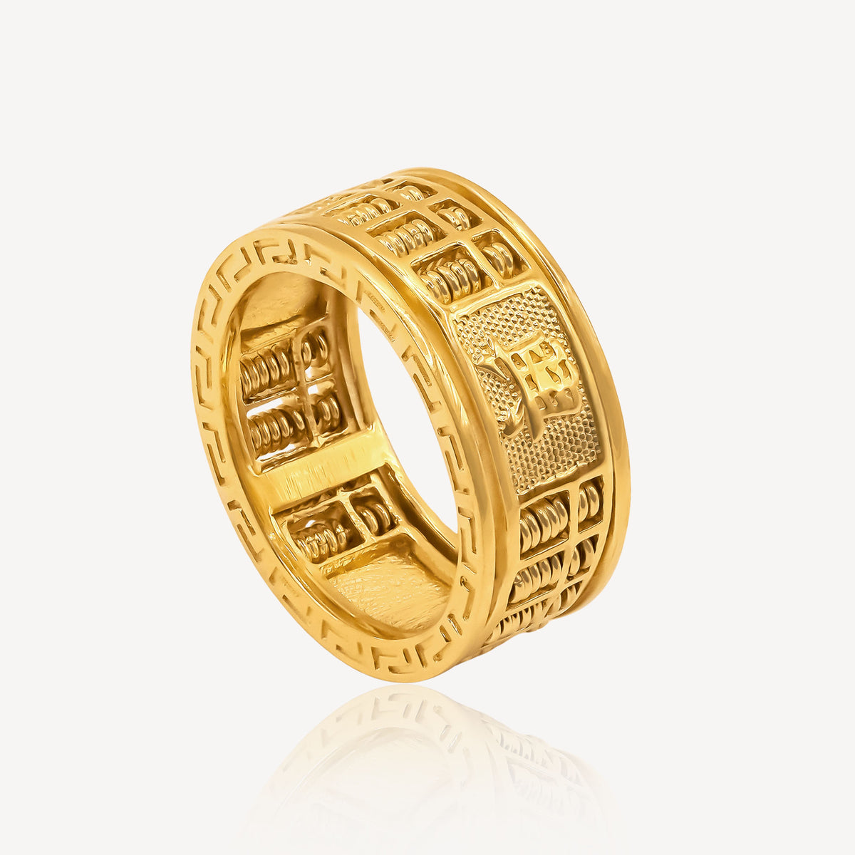 916 Gold 兴旺发 Abacus Ring(Rotate) – Top Gold Shop