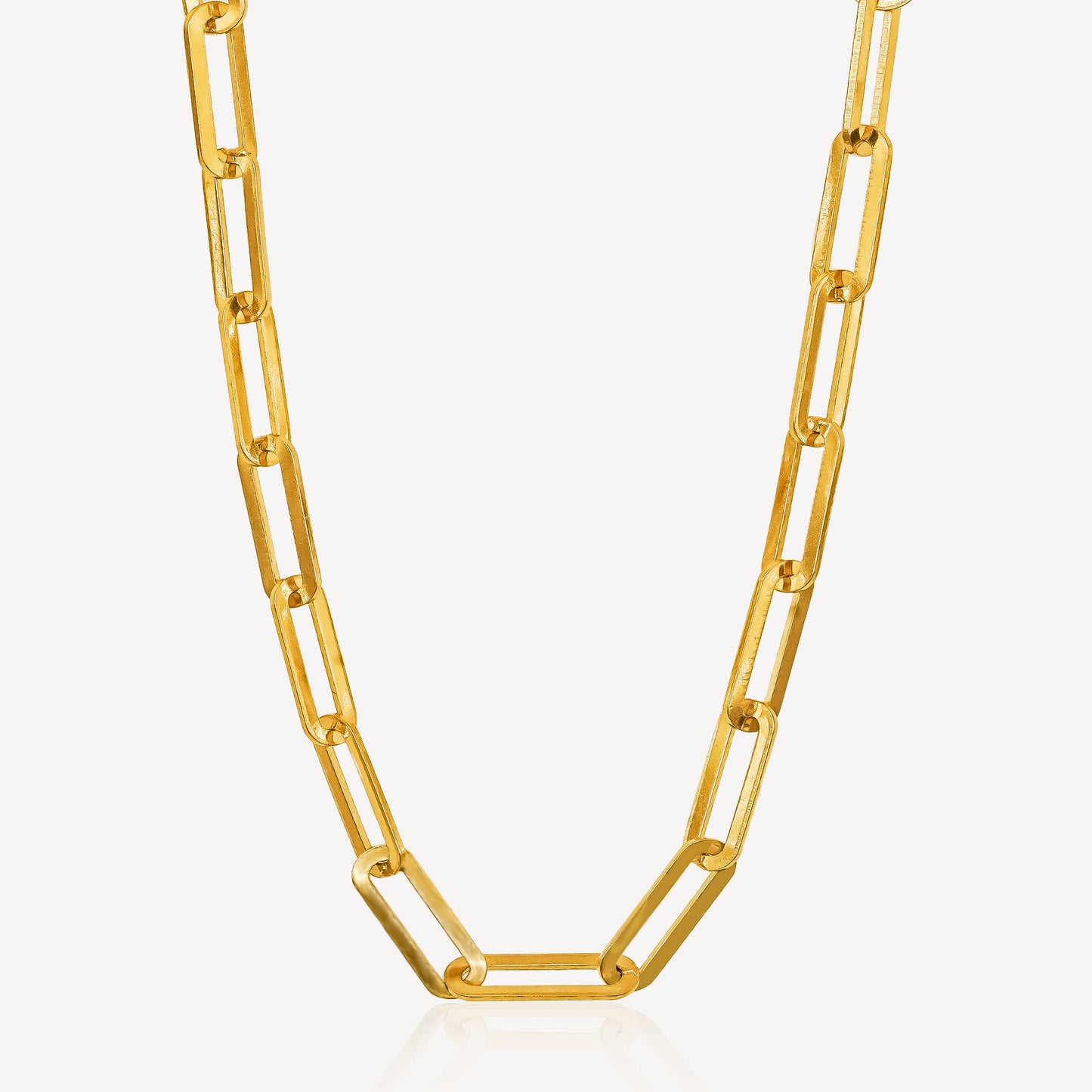 916 Gold  PaperClip Necklace