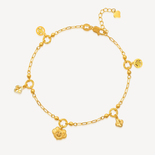 916 Gold Lock,Coin,4leaf Bracelet