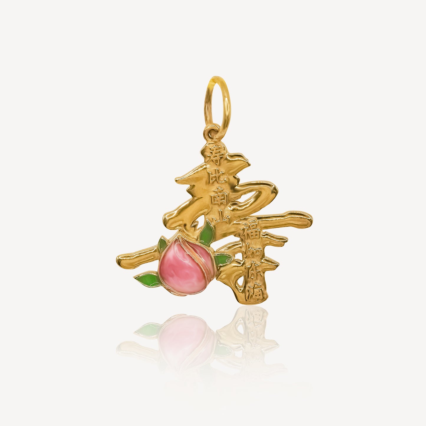 916 Gold Longevity Peach Pendant