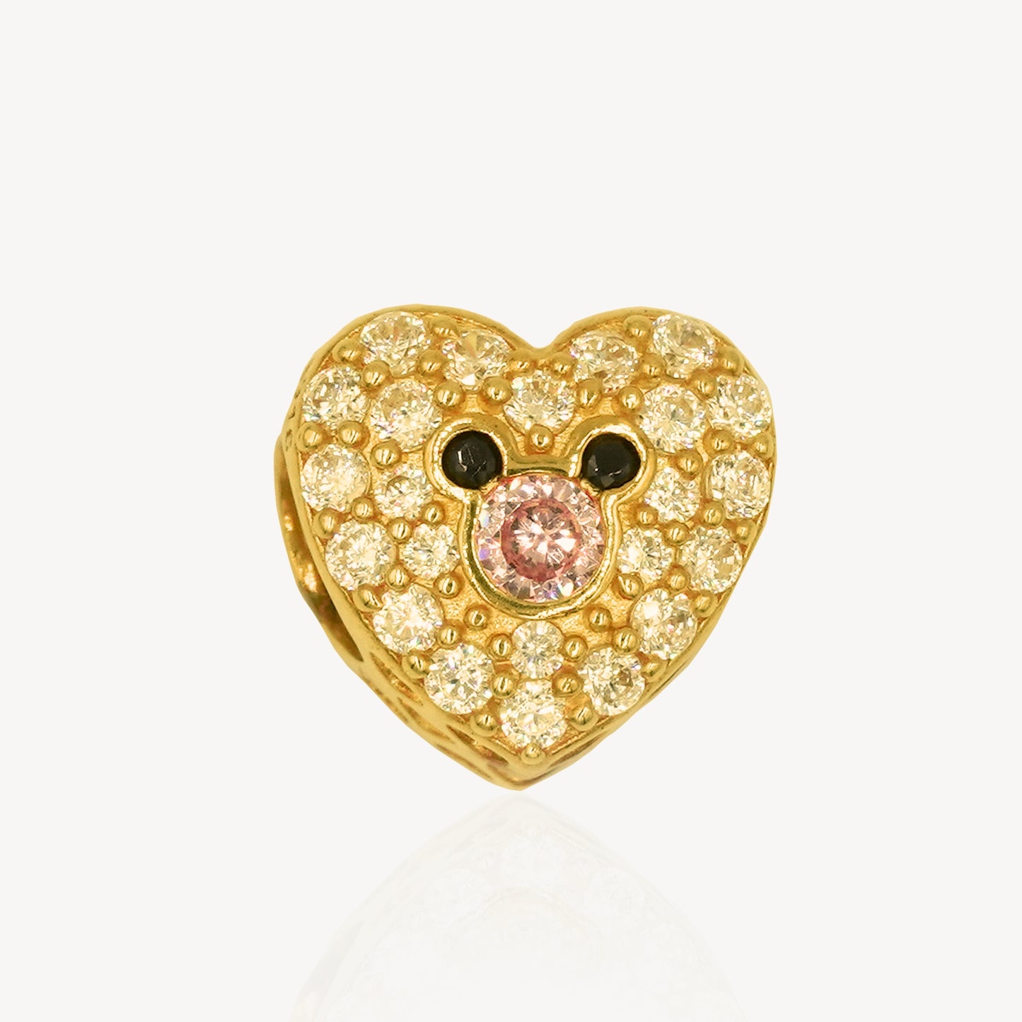 916 Gold M Mouse love Charm