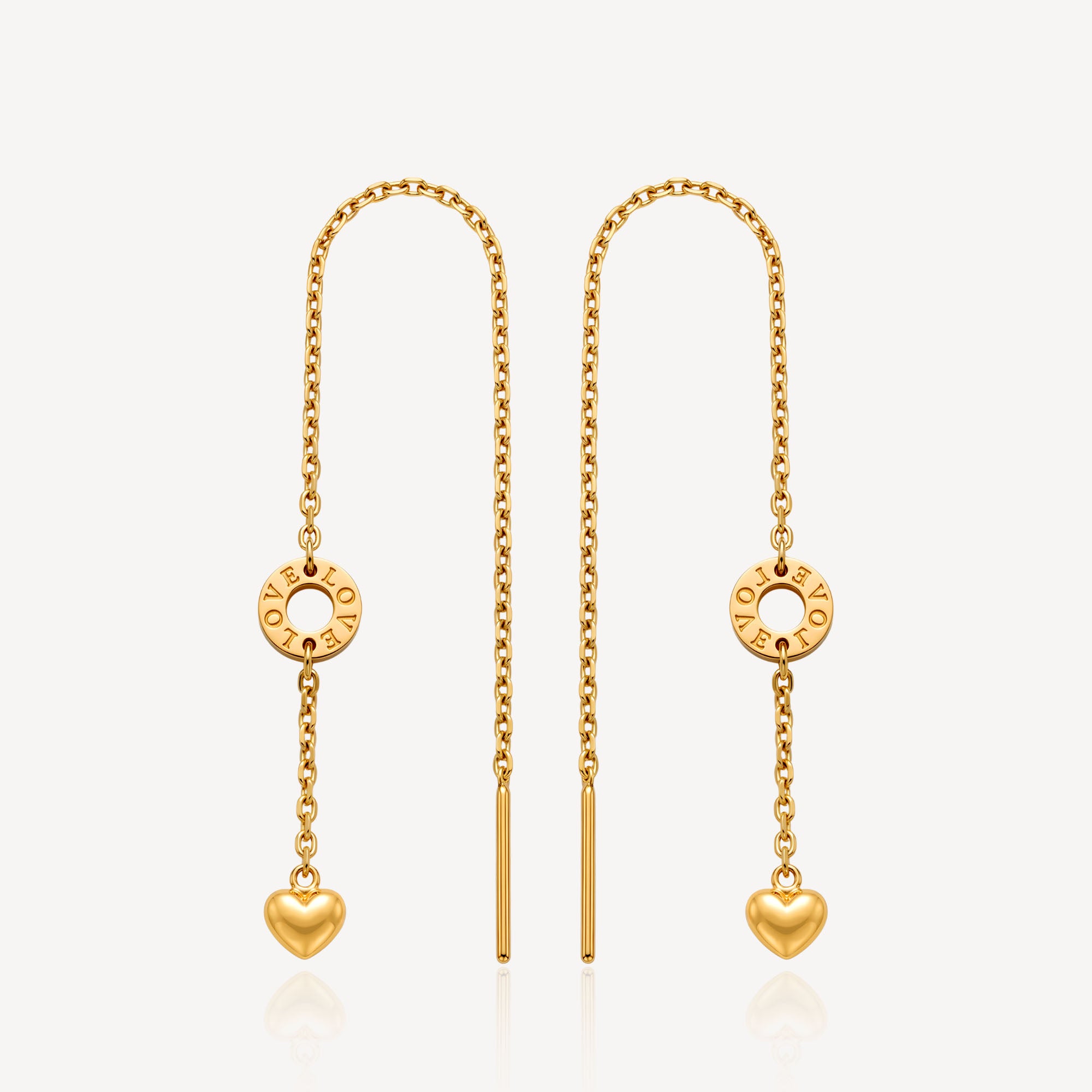 916 Gold Love Circle String Earring – Top Gold Shop