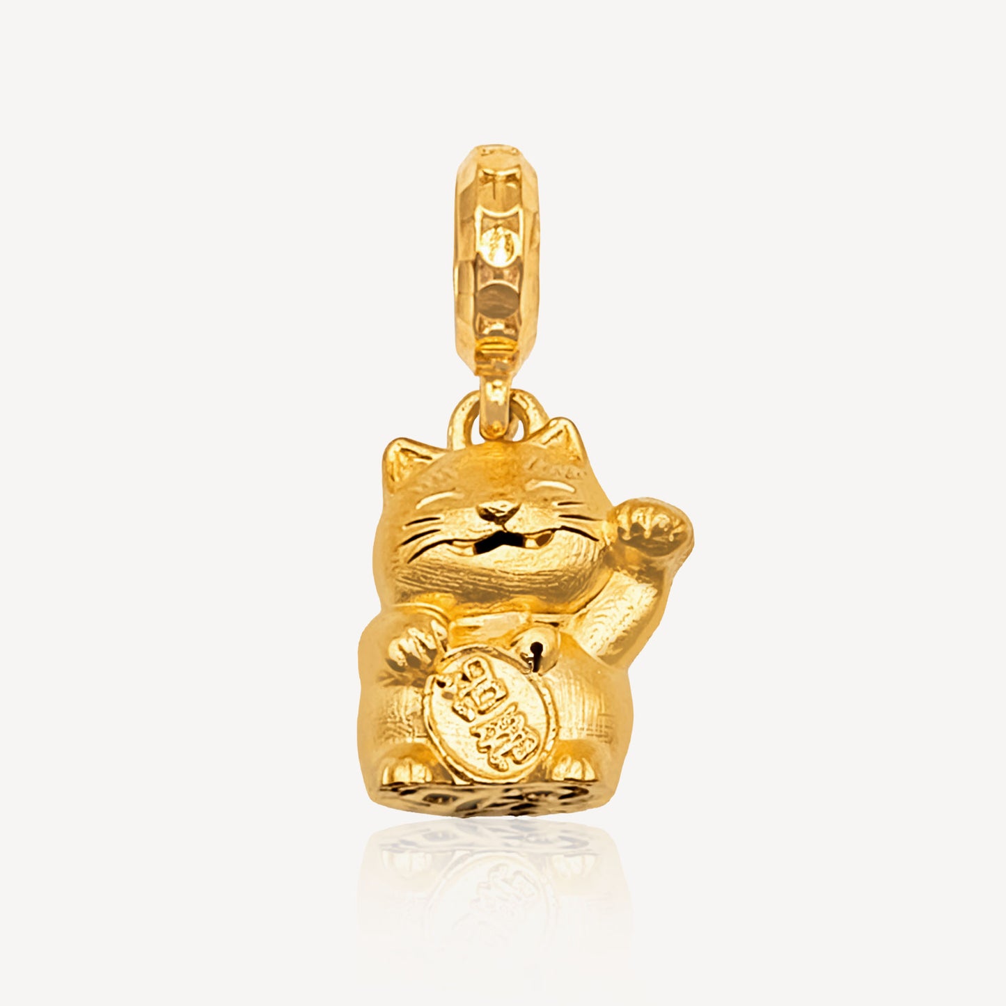 916 Gold Lucky Cat Charm
